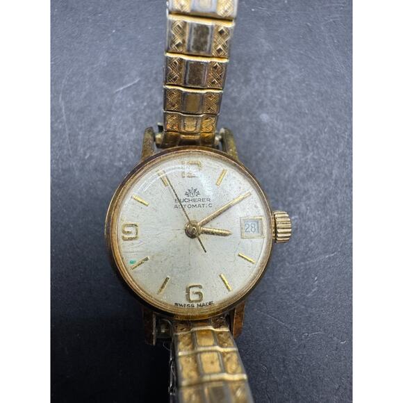 Vintage Bucherer Automatic Mechanical Wristwatch Swiss Made Gold Tone Working - Picture 1 of 9